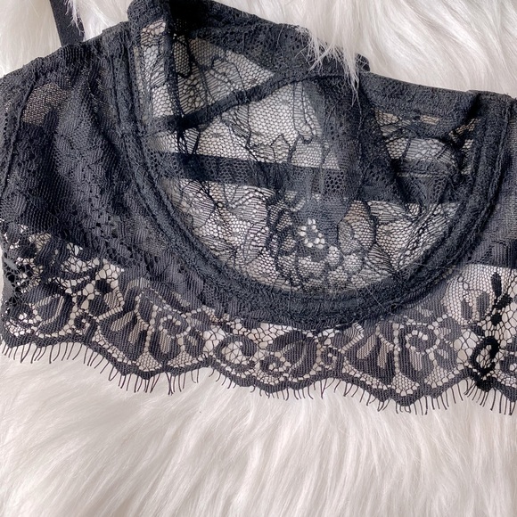 REVOLVE/ASOS- OW Intimates Lace Balconette Black Bra. Sz L. - Picture 6 of 8